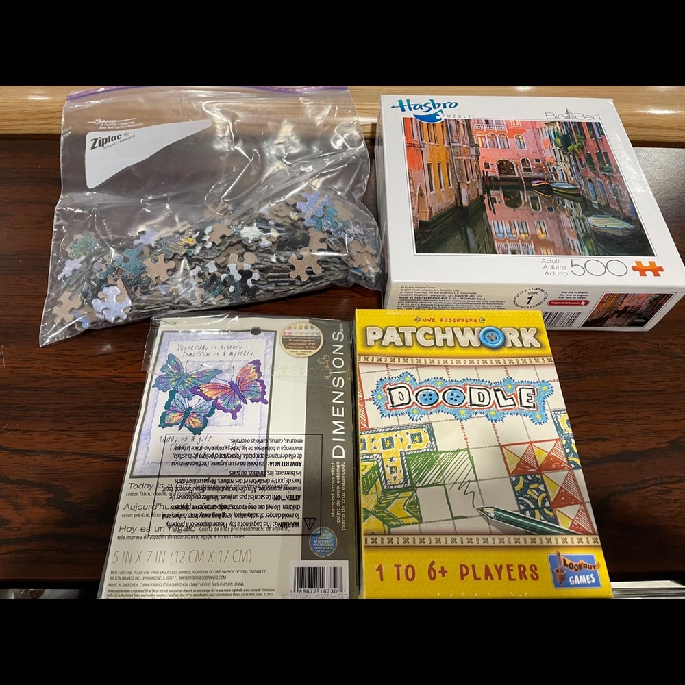 Puzzles, Cross stitch and New Patchwork game